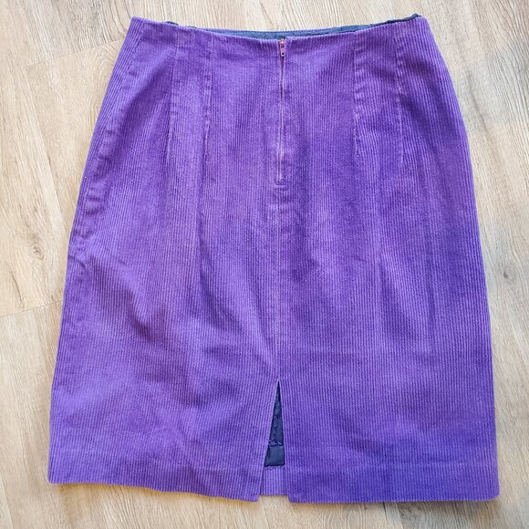 *AS-IS* Vintage Purple Corduroy Pencil Skirt - Picture 2 of 7
